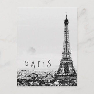 Eiffelturm Paris Stadt Grau Vintage Ansicht Postkarte