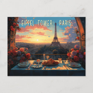 Eiffelturm Paris Stadt Illustration Reise Kunst Postkarte