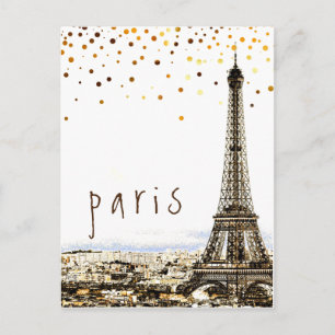Eiffelturm Paris Stadt Rustikal Vintage Ansicht Postkarte