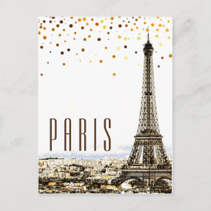 Eiffelturm Paris Stadt Rustikal Vintage Ansicht Postkarte