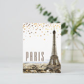 Eiffelturm Paris Stadt Rustikale Vintage Aussicht Postkarte (Stehend Vorderseite)