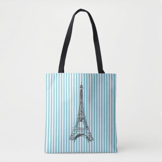 Eiffelturm Paris Strip Tote Bag Tasche (Vorderseite)