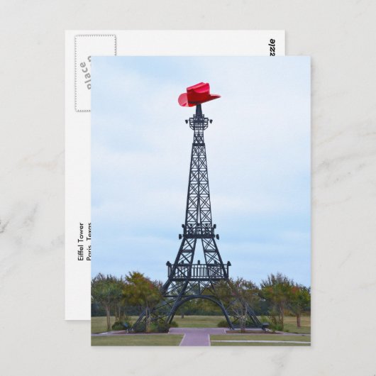 Eiffelturm, Paris, Texas Postkarte (Vorne/Hinten)