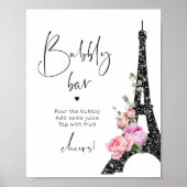 Eiffelturm paris Thema Bubbly Bar Brautparty Poster (Vorne)