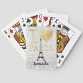 Eiffelturm Paris und Herz Spielkarten (Rückseite)