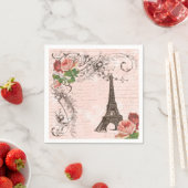 Eiffelturm Paris und Rose Party Napkins Serviette (Beispiel)