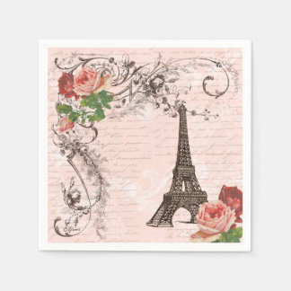 Eiffelturm Paris und Rose Party Napkins Serviette
