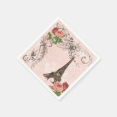 Eiffelturm Paris und Rose Party Napkins Serviette (Ecke)