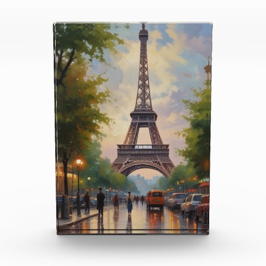 Eiffelturm Paris Vintage Retro Art Fotoblock (Vorderseite)