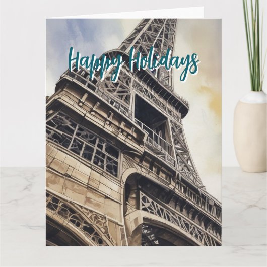 Eiffelturm Paris Vintage Retro Art Karte (Vorderseite)