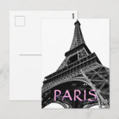 Eiffelturm Paris Vintage Retro Art Postkarte (Vorne/Hinten)