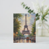 Eiffelturm Paris Vintage Retro Art Postkarte (Stehend Vorderseite)