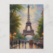 Eiffelturm Paris Vintage Retro Art Postkarte (Vorderseite)