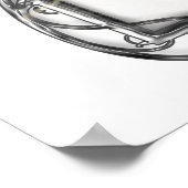 Eiffelturm Paris Wasserfarben Viktorianische Grenz Poster (Ecke)