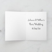 Eiffelturm Paris Wedding Save the Date Card Ankündigung (Innenseite)