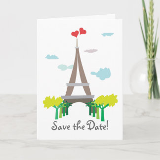 Eiffelturm Paris Wedding Save the Date Card Ankündigung