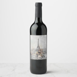 🍷 Eiffelturm Paris Wein Etikett – Elegant Französ