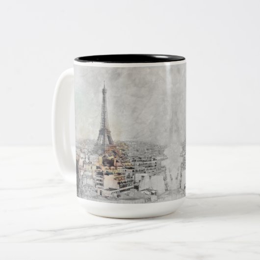 Eiffelturm Paris Zwei-Tone-Kaffee-Tasse - Frankrei Zweifarbige Tasse (Vorderseite Links)