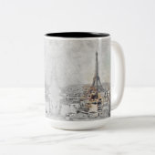 Eiffelturm Paris Zwei-Tone-Kaffee-Tasse - Frankrei Zweifarbige Tasse (VorderseiteRechts)