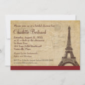 Eiffelturm Pariser Brautparty Einladung (Vorderseite)