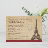 Eiffelturm Pariser Brautparty Einladung (Stehend Vorderseite)