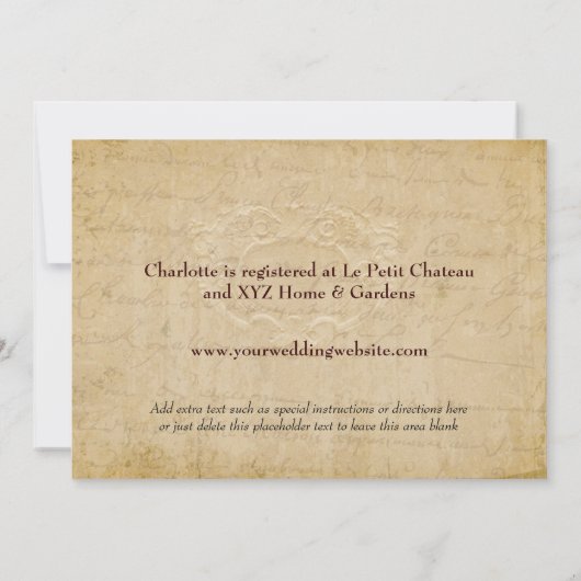 Eiffelturm Pariser Brautparty Einladung (Rückseite)