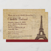 Eiffelturm Pariser Brautparty Einladung (Vorne/Hinten)