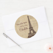 Eiffelturm Pariser Brautparty Vielen Dank Runder Aufkleber (Umschlag)