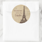 Eiffelturm Pariser Brautparty Vielen Dank Runder Aufkleber (Tasche)