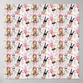 Eiffelturm Pariser Girl Paris Blume Rosa Herz Poster (Vorne)