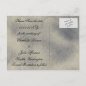 Eiffelturm Pariser Hochzeit Retten Sie das Datum Ankündigungspostkarte (Rückseite)