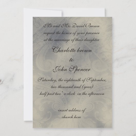 Eiffelturm Pariser Hochzeitseinladung Einladung (Rückseite)