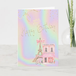 Eiffelturm Pariser Holografischer Geburtstag Karte