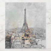 🍷 Eiffelturm Pariser Weinkarte - Elegantes Franzö Weinetikett (Einzelnes Label)