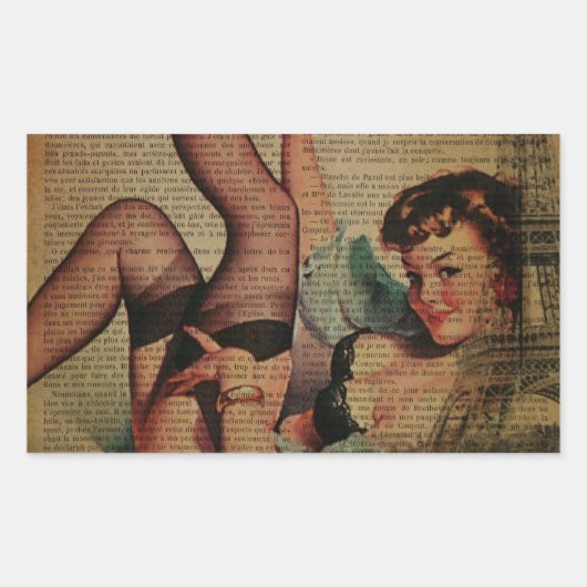 eiffelturm parisian girtro fashionista rechteckiger aufkleber (Vorderseite)