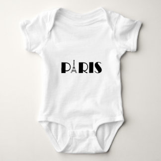Eiffelturm-Parisschwarzes u. -WEISS Baby Strampler