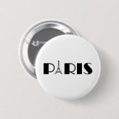 Eiffelturm-Parisschwarzes u. -WEISS Button (Vorne & Hinten)