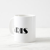 Eiffelturm-Parisschwarzes u. -WEISS Kaffeetasse (Vorderseite Links)