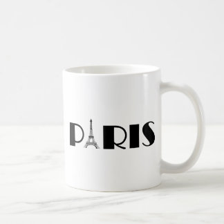 Eiffelturm-Parisschwarzes u. -WEISS Kaffeetasse