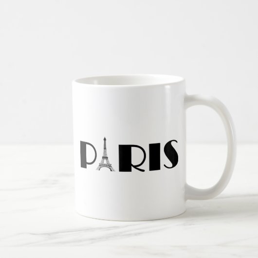 Eiffelturm-Parisschwarzes u. -WEISS Kaffeetasse (Rechts)