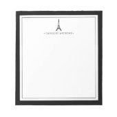 Eiffelturm Personalisiert Notepad | Schwarz/Weiß Notizblock (Vorderseite)