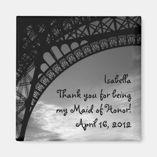 Eiffelturm Personalisierte Trauzeugin Magnet (Vorne)