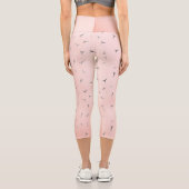 Eiffelturm Pink Capri Leggings (Rückseite)
