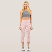 Eiffelturm Pink Capri Leggings (Vorderseite)