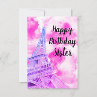 Eiffelturm Pink Happy Geburtstagskarte Dankeskarte