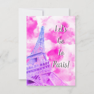 Eiffelturm Pink Happy Geburtstagskarte Dankeskarte