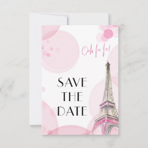 Eiffelturm Pink Paris Sweet 16 Save The Date