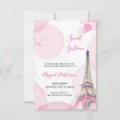 Eiffelturm Pink Paris Sweet 16 Save The Date (Rückseite)