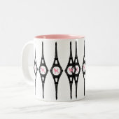 Eiffelturm Pink Poodle Zweifarbige Tasse (Vorderseite Links)