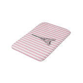 Eiffelturm Pink und White Strip Bath Mat Badematte (Schrägansicht)